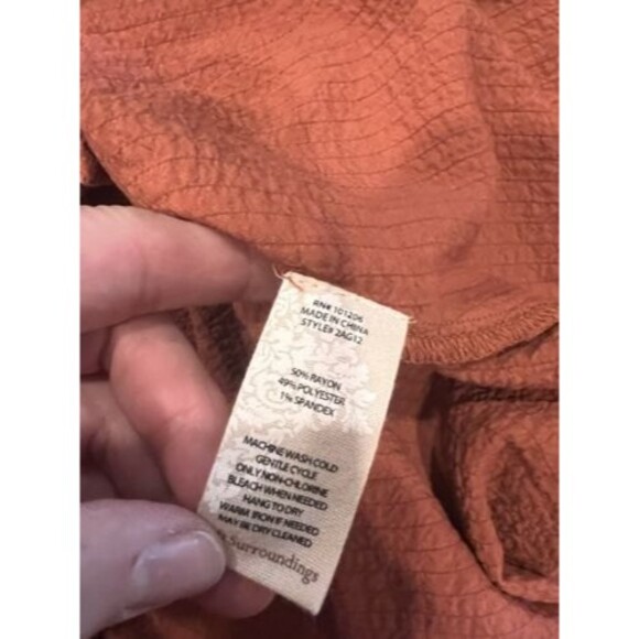 Soft Surroundings Top Womens XS Plein Art Tunic Ruffle Collar Button boho casual - Picture 5 of 9